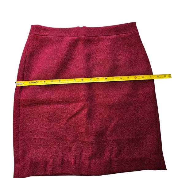 New J.Crew Red Wool Blend Lined Pencil Skirt Size 6P - Picture 6 of 10